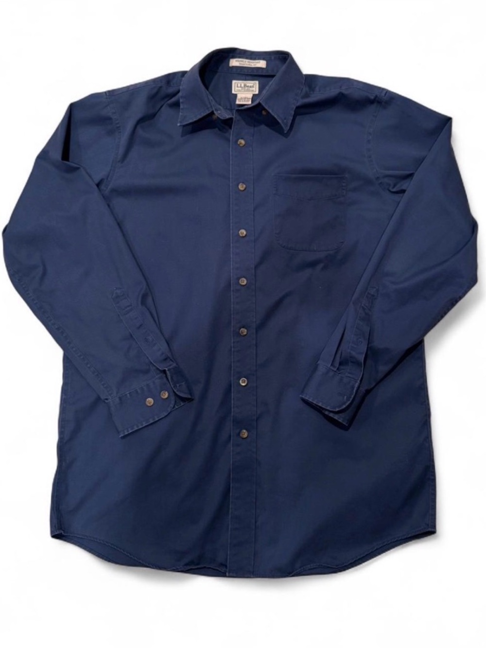 L.L. Bean Men's Dark Navy Long-Sleeve Button-Down Shirt